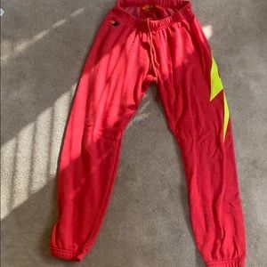 Aviator Nation Neon Lightning Bolt Sweatpants